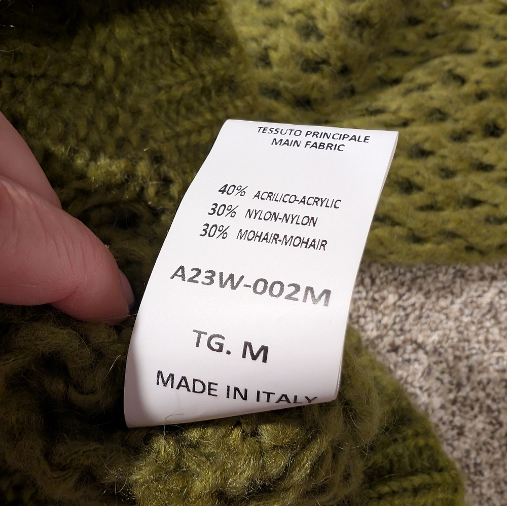 Gold Digger Denim, Olive Green Cable Knit Turtleneck Sweater - Picture 2 of 8